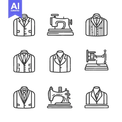 Premium design asset: Tailoring and Sewing - A Collection of Fashion Icons.