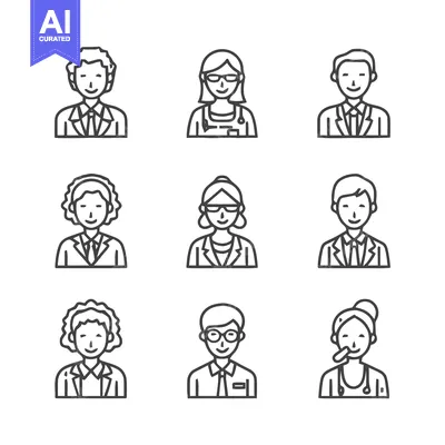 Aset premium populer: Diverse professional portraits - A collection of business people.