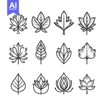Popular premium asset: Collection of minimalist leaf illustrations for design and decoration.