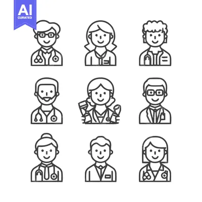 Popular premium asset: Diverse Medical Professionals - A Collection of Doctor Icons.