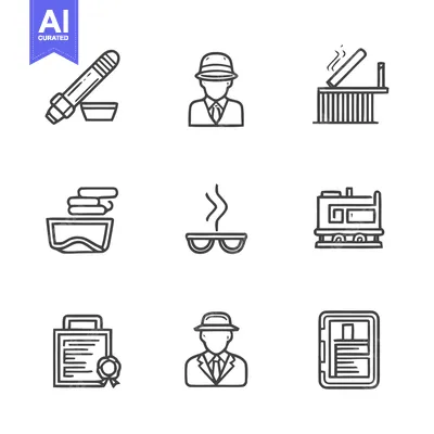 Aset premium populer: Detectives Tools and Clues - A Collection of Icons.
