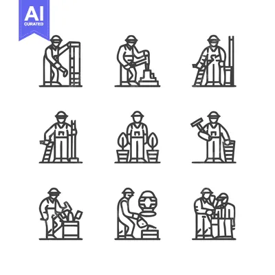 Popular premium asset: Construction Workers in Various Activities and Poses.