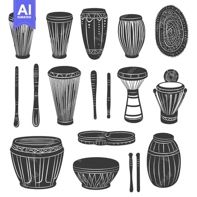 Premium design asset: Collection of Traditional African Drums and Instruments