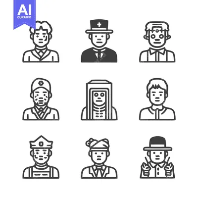 Popular premium asset: Diverse People Icons - A Collection of Various Professions.