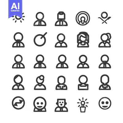 Aset premium populer: Collection of User Interface Icons Depicting People, Objects, and Conc