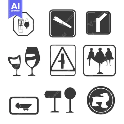 Premium design asset: Collection of Various Black and White Icons with White Background
