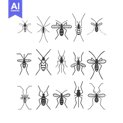 Aset premium populer: Collection of Various Mosquito Silhouettes