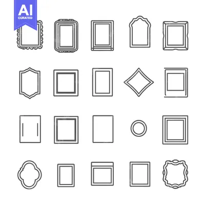 Aset premium populer: Collection of Various Ornamental Picture Frames