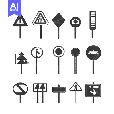 Popular premium asset: Collection of Various Road Sign Icons with Poles