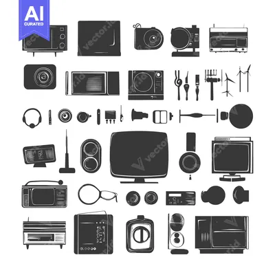 Aset premium populer: Collection of Vintage and Modern Electronic Devices