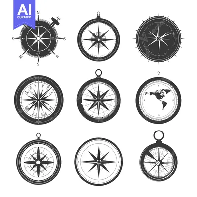 Premium design asset: Collection of Vintage Compass Illustrations