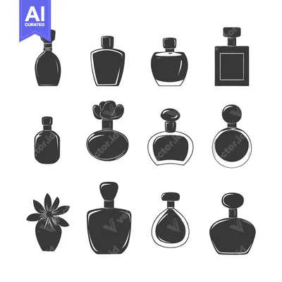 Aset desain premium: Collection of Vintage Perfume Bottle Silhouettes