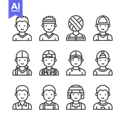 Popular premium asset: Diverse Line Art Portraits of People in Various Sports and Activities.