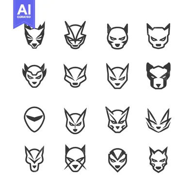 Popular premium asset: Collection of Wolf Head Logos in Black and White