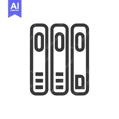 Aset desain premium: Three Books Icon: Simple Black Outline on White Background, Minimalist