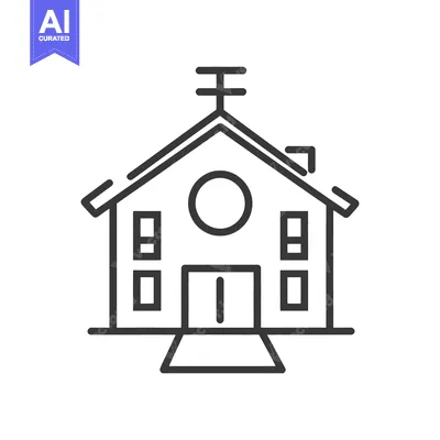 Popular premium asset: A simple black line drawing depicting a church building