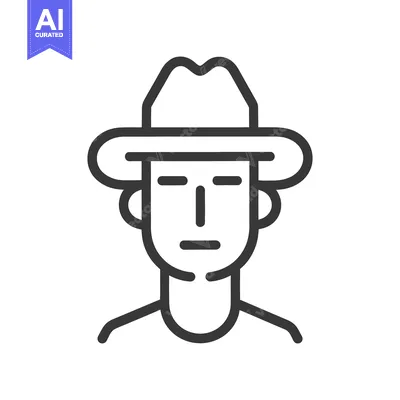 Premium design asset: Simple Line Art Depiction Of A Person Wearing A Hat