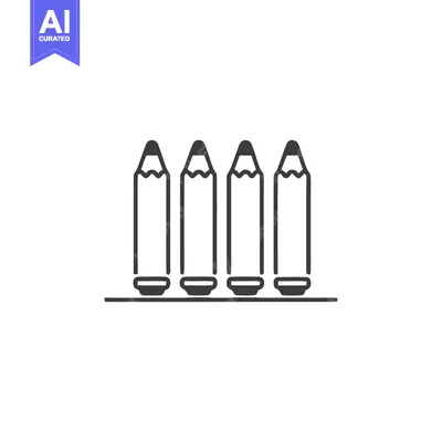 Popular premium asset: Minimalist Pencils: Row of Four Gray Scale Icon