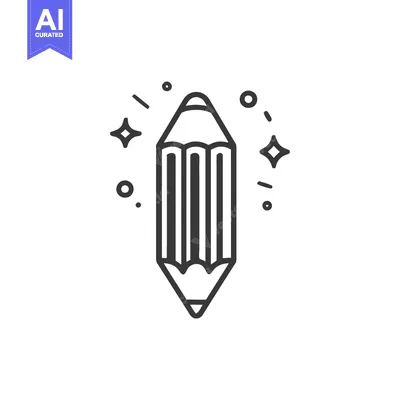 Aset desain premium: Sparkling Pencil Icon: Creative Writing, Drawing, and Design Symbol