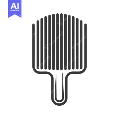 Aset desain premium: The illustration features a grooming comb with black linear tines