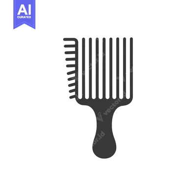 Aset premium populer: An illustration showing a black hair pick on a white background