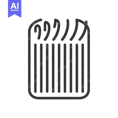 Aset desain premium: A simple black and white vector illustration of a pad of paper