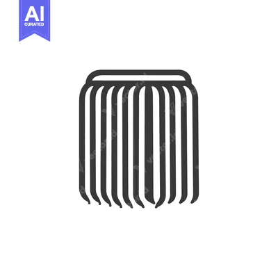 Aset desain premium: Simple black and white illustration depicting a stylized decorative cu