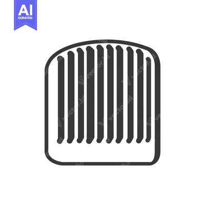 Aset premium populer: A stylized image depicting a comb with parallel tines in black