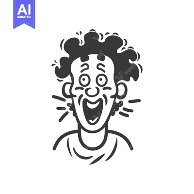 Premium design asset: An illustrated cartoon character with a wide open mouth screaming