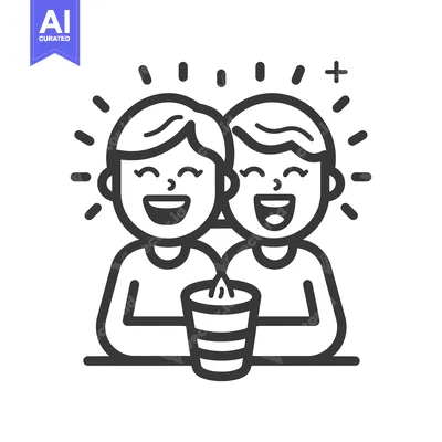 Aset desain premium: Two happy people share a lit candle in a vector illustration