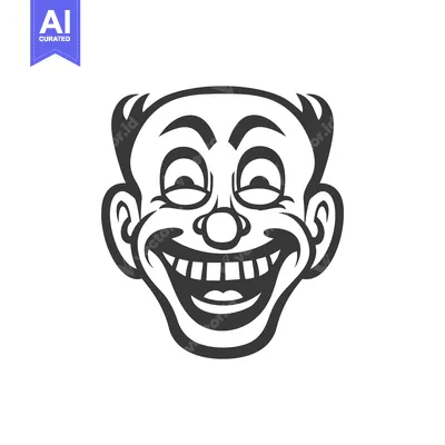 Popular premium asset: A cartoon depiction of a laughing face in black and white