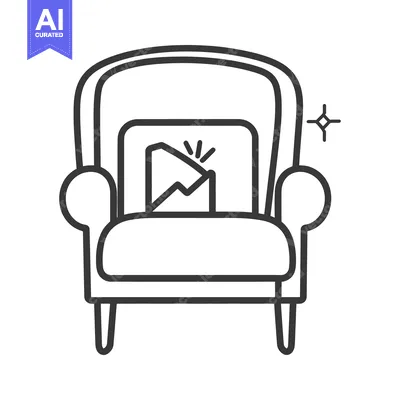 Aset desain premium: A comfortable chair with a highlighted object within its center area