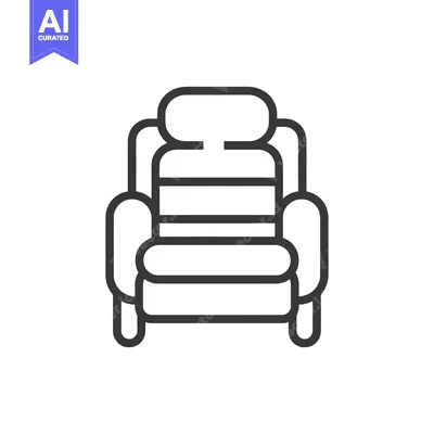 Aset desain premium: A simple minimalist line drawing of a comfortable armchair