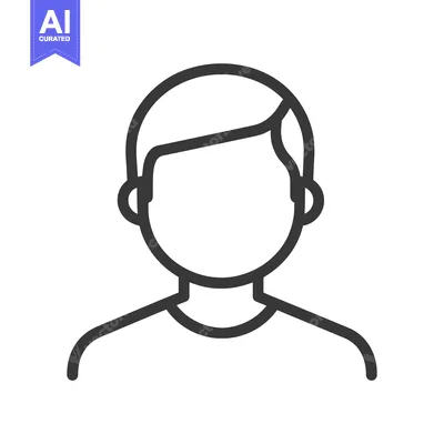 Popular premium asset: A simple black and white outlined graphic illustration of a person