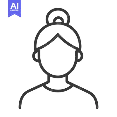 Aset premium populer: Simple vector illustration of a female person with hair tied up