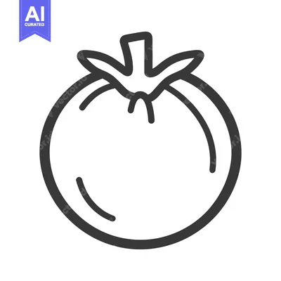 Premium design asset: A simple illustration of a single ripe tomato outline
