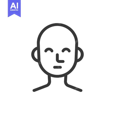 Aset premium populer: Simple line art graphic illustration of a human head and shoulders