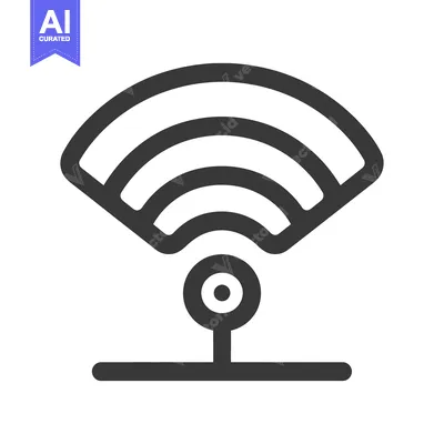 Aset premium populer: A simple graphic depicting a wireless connection access point