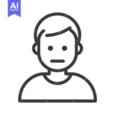 Popular premium asset: Simple Line Art Representation of a Human Person with Neutral Expressi