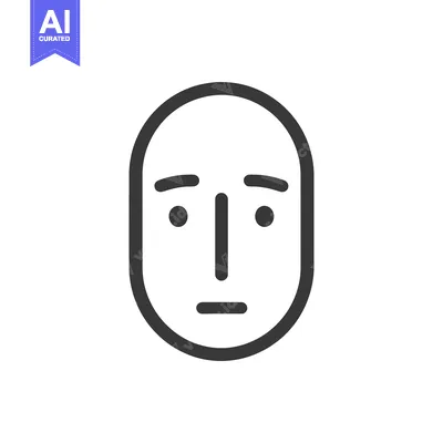 Popular premium asset: A simple line drawing depicting a human face expression