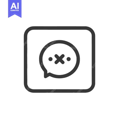 Muted Speech Bubble Icon: Communication Silence, Black and White Desig