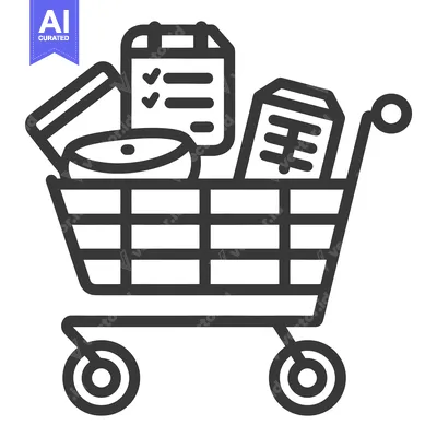Aset premium populer: A shopping cart contains various items ready for purchase