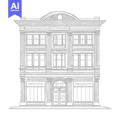 Popular premium asset: Elegant Classical Building Architectural Drawing Design