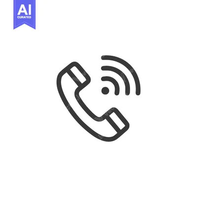 Aset premium populer: Phone Icon with Signal Waves, Communication Symbol, Minimalist Design