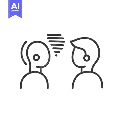 Aset desain premium: Two people exchanging dialogue with speech lines between them
