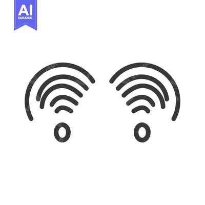 Two wireless signal icons demonstrating connectivity and radio transmi