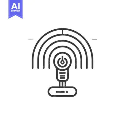 Popular premium asset: A stylized black and white illustration depicts a wireless signal conc