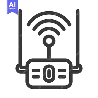Download A vector icon depicting a network router with antennas and signals Vector Graphic