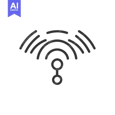Download An outlined image of a wireless connection symbol on white Vector Graphic
