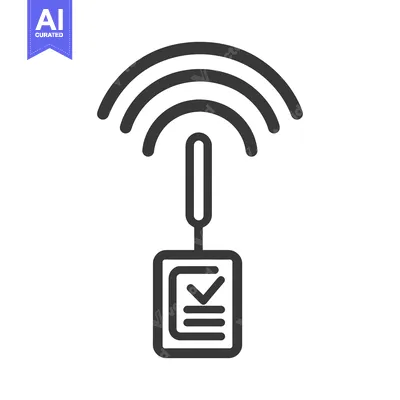 Download A simplistic icon depicting wireless communication and validation Vector Graphic